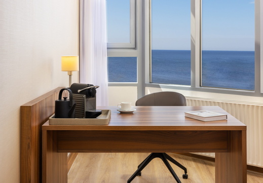 NH Zandvoort Rooms Superior Seaview Curtains Open Desk Coffee Machine